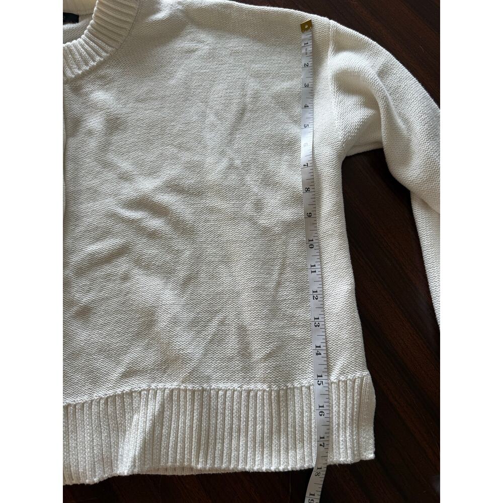 Quince Ivory Organic Cotton Boxy Cropped Chunky Knit Oversized Cardigan Sz L New - Picture 7 of 8